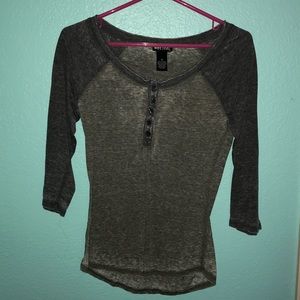 Gray/Olive Henley Tee ❗️PRICE UP SOON❗️